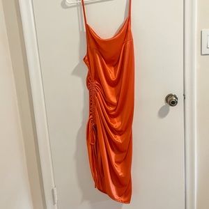 Orange Silk Roush Dress